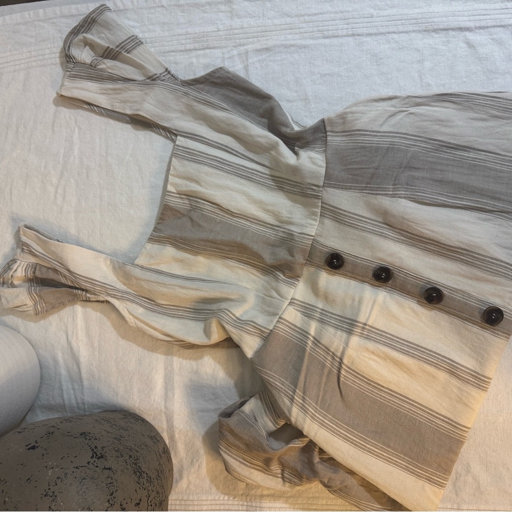 Altar'd State Linen Blend Cottagecore Peasant Boho Dress Milkmaid Prairie Sz S